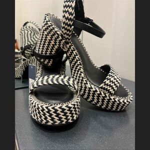 Black and White Women's Platform Sandals
